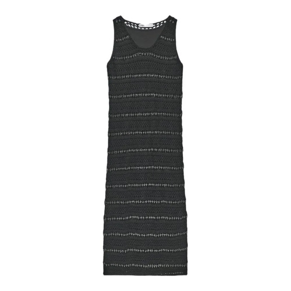 ZARA | Black | KNIT DRESS WITH METALLIC THREAD - Picture 2 of 6